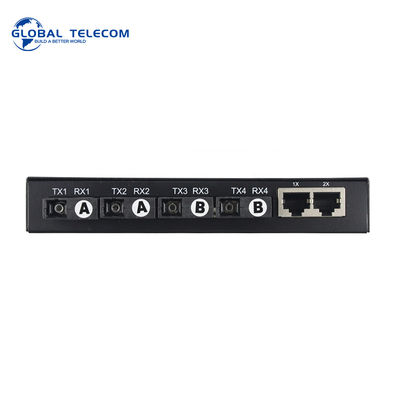 Konverter Media Serat 4port, Transceiver Optik Ethernet 2RJ45 10/100/1000M